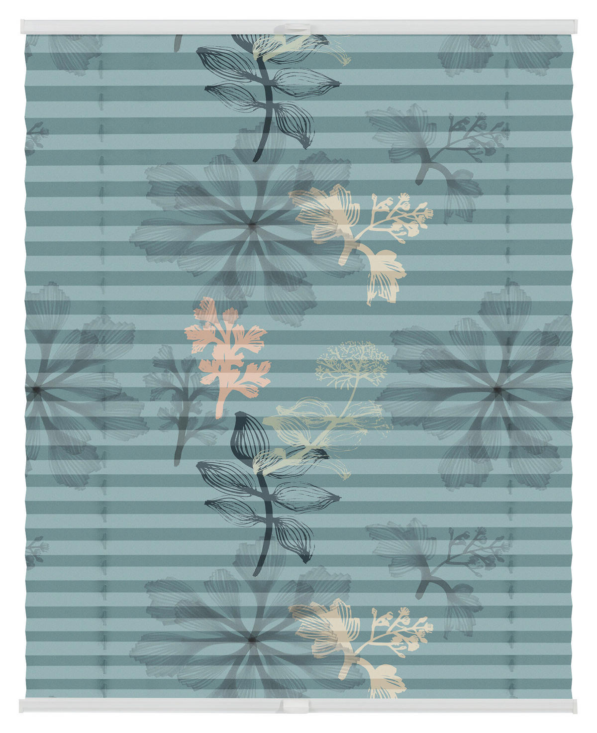 Spannplissee Aqua Floral blau B/L: ca. 70x130 cm Aqua Floral - blau (70,00/130,00cm) - LICHTBLICK