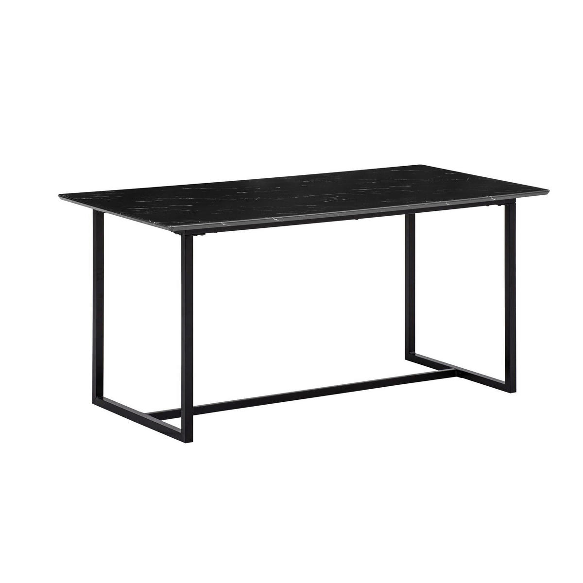 Esstisch schwarz Marmor Optik B/H/T: ca. 160x76x80 cm Esstisch - schwarz (160,00/76,00/80,00cm) - Wohnling