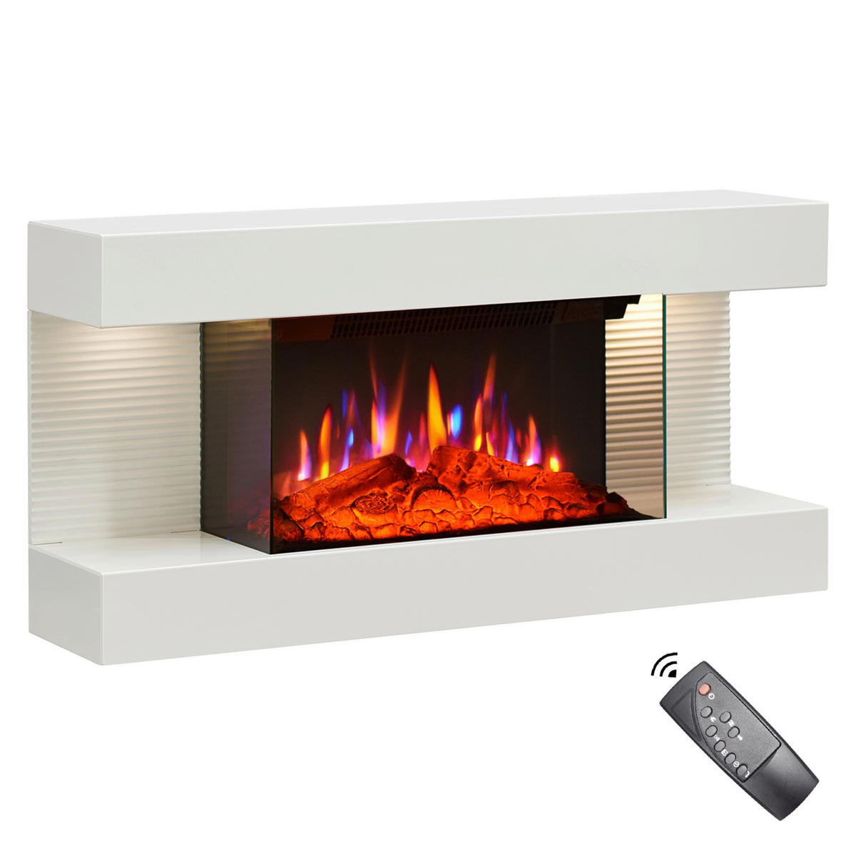 Balderia Elektrischer-Kamin weiß Metall B/H/T: ca. 82x41,8x21,6 cm IDA - weiß (82,00/41,80/21,60cm) - Balderia