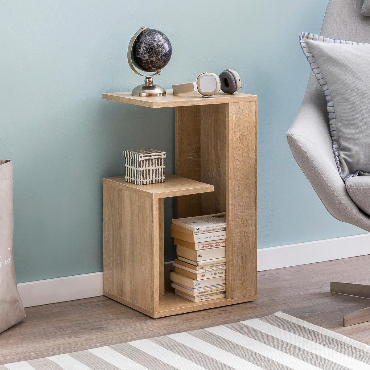Regal Eiche Sonoma Nachbildung B/H/T: ca. 35x61x30 cm Regal - Eiche (35,00/61,00/30,00cm) - Wohnling