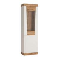 Standvitrine Merida B/H/T: ca. 58x202x36 cm Merida - Eiche/weiß (58,00/202,00/36,00cm)