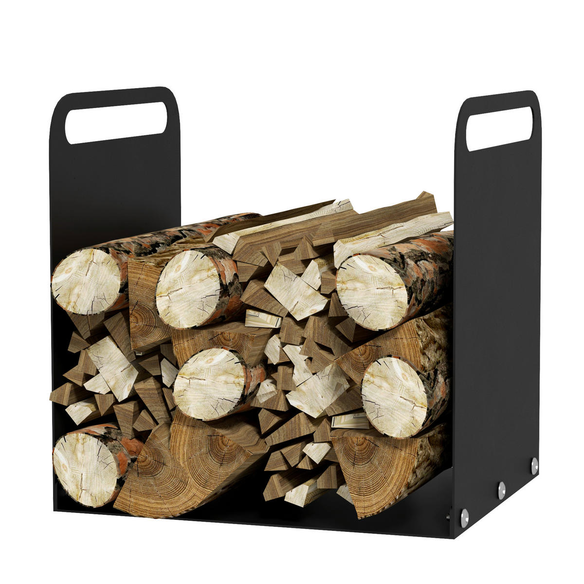 Outsunny Kaminholzregal schwarz B/H/L: ca. 30x36x36,5 cm Kaminholzregal - schwarz (36,50/30,00/36,00cm) - Outsunny