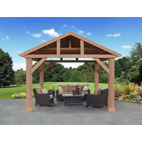 Westmann Pavillon Yukon braun Holz B/H/T: ca. 427x330x366 cm Yukon - braun/grau (427,00/330,00/366,00cm) - Westmann