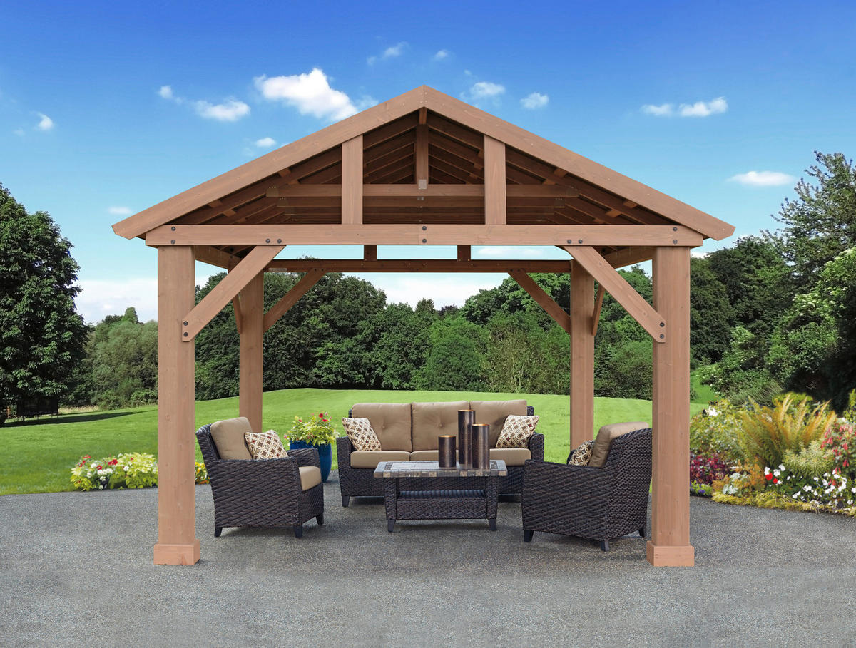Westmann Pavillon Yukon braun Holz B/H/T: ca. 427x330x366 cm Yukon - braun/grau (427,00/330,00/366,00cm) - Westmann