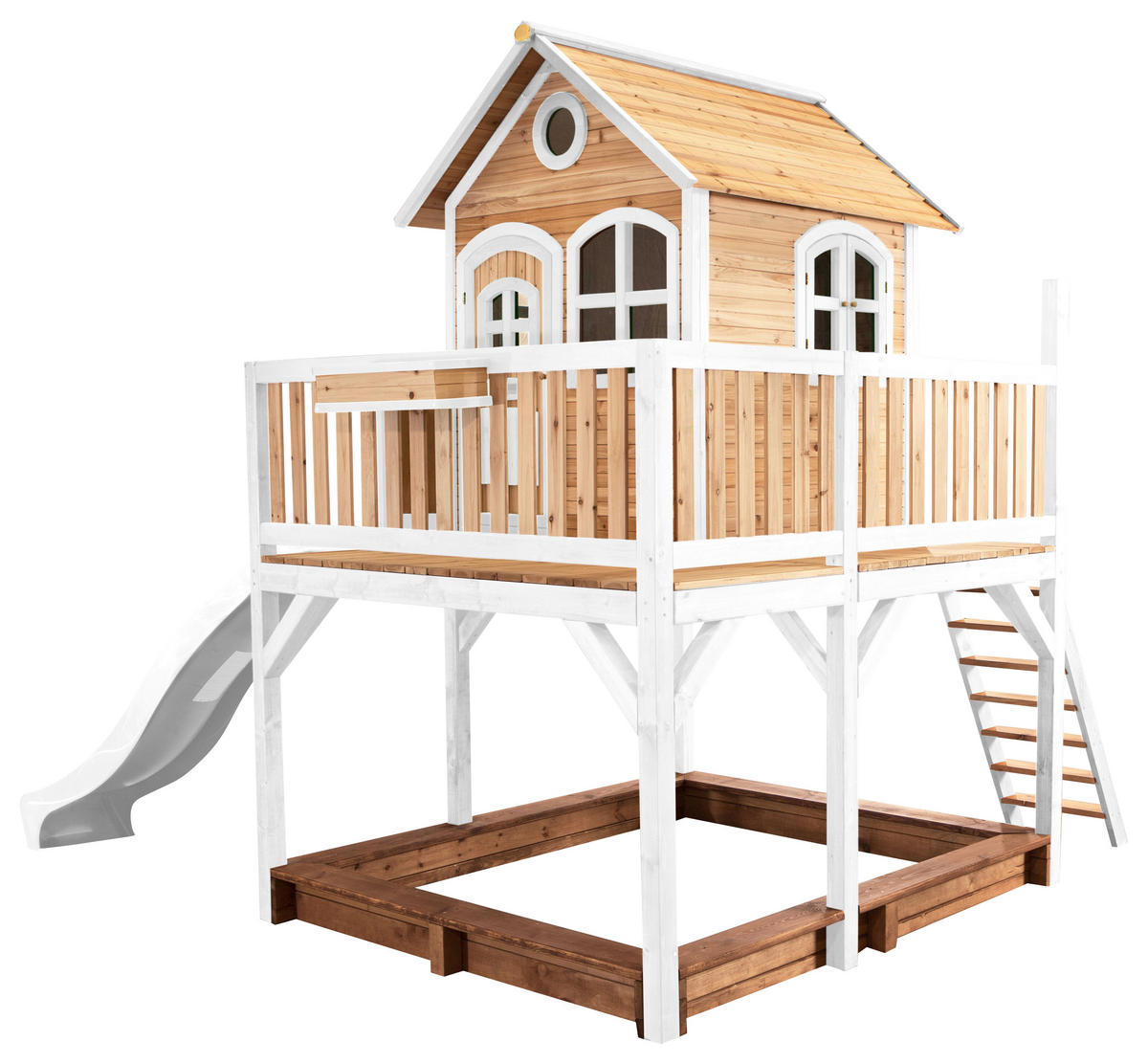 AXI Spielhaus Liam braun B/H/L: ca. 377x291x255 cm Liam - braun/weiß (255,00/377,00/291,00cm) - AXI