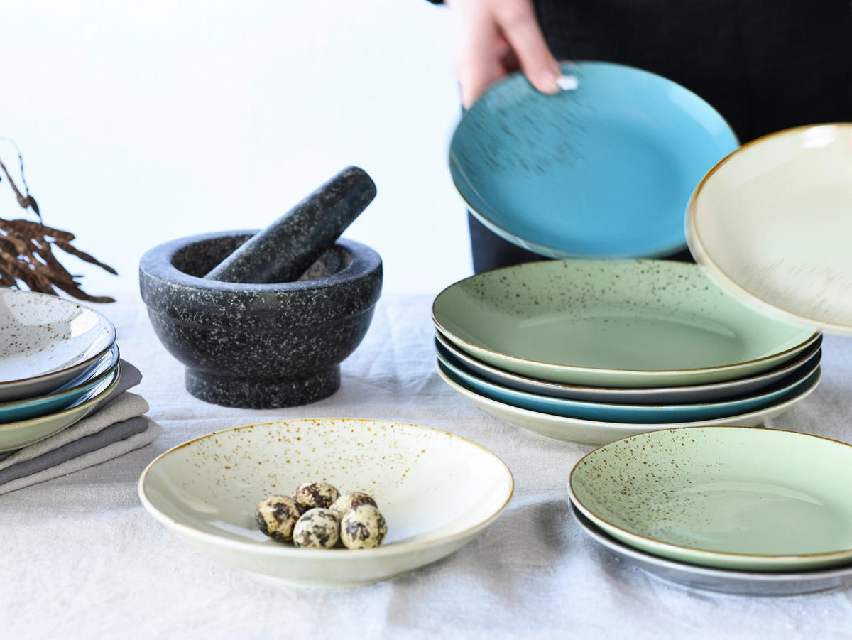 CreaTable Tafelservice NATURE COLLECTION multicolor Steinzeug 12 tlg. NATURE COLLECTION - multicolor - CreaTable