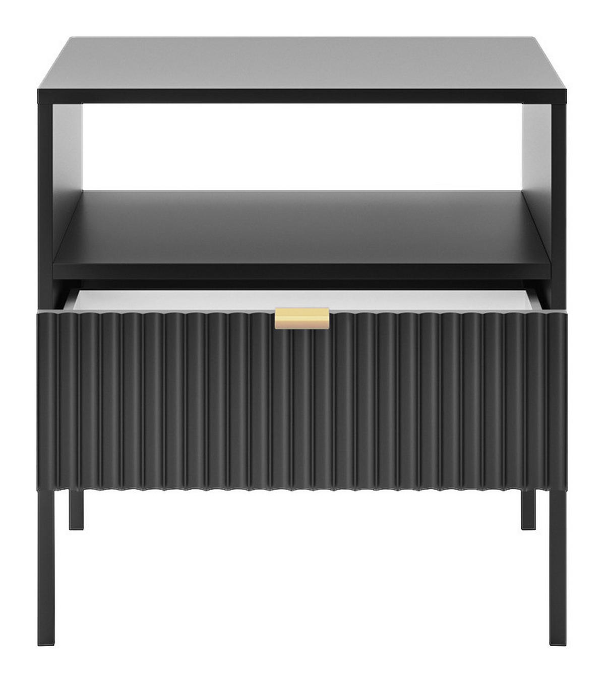 Nachtkonsole NACHTTISCH AURA AU07 schwarz B/H/T: ca. 54x56x39 cm NACHTTISCH AURA AU07 - gold/schwarz (54,00/56,00/39,00cm) - WIPMEB