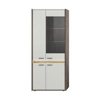 Vitrine Falcona Nox Oak Nachbildung hellgrau B/H/T: ca. 82x198x37 cm Falcona - hellgrau (82,00/198,00/37,00cm) - xonox.home
