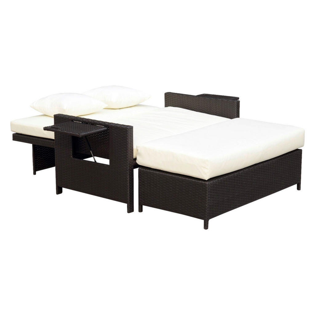 Thumbnail - Outsunny Lounge-Sof dunkelbraun Polyrattan B/H/L: ca. 72x96x130 cm