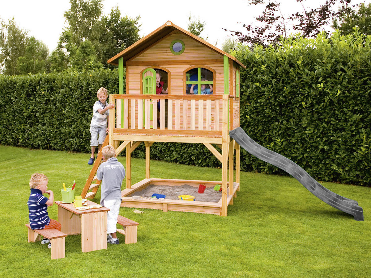 AXI Spielhaus Marc braun B/H/L: ca. 432x293x212 cm Marc - braun/grün (212,00/432,00/293,00cm) - AXI