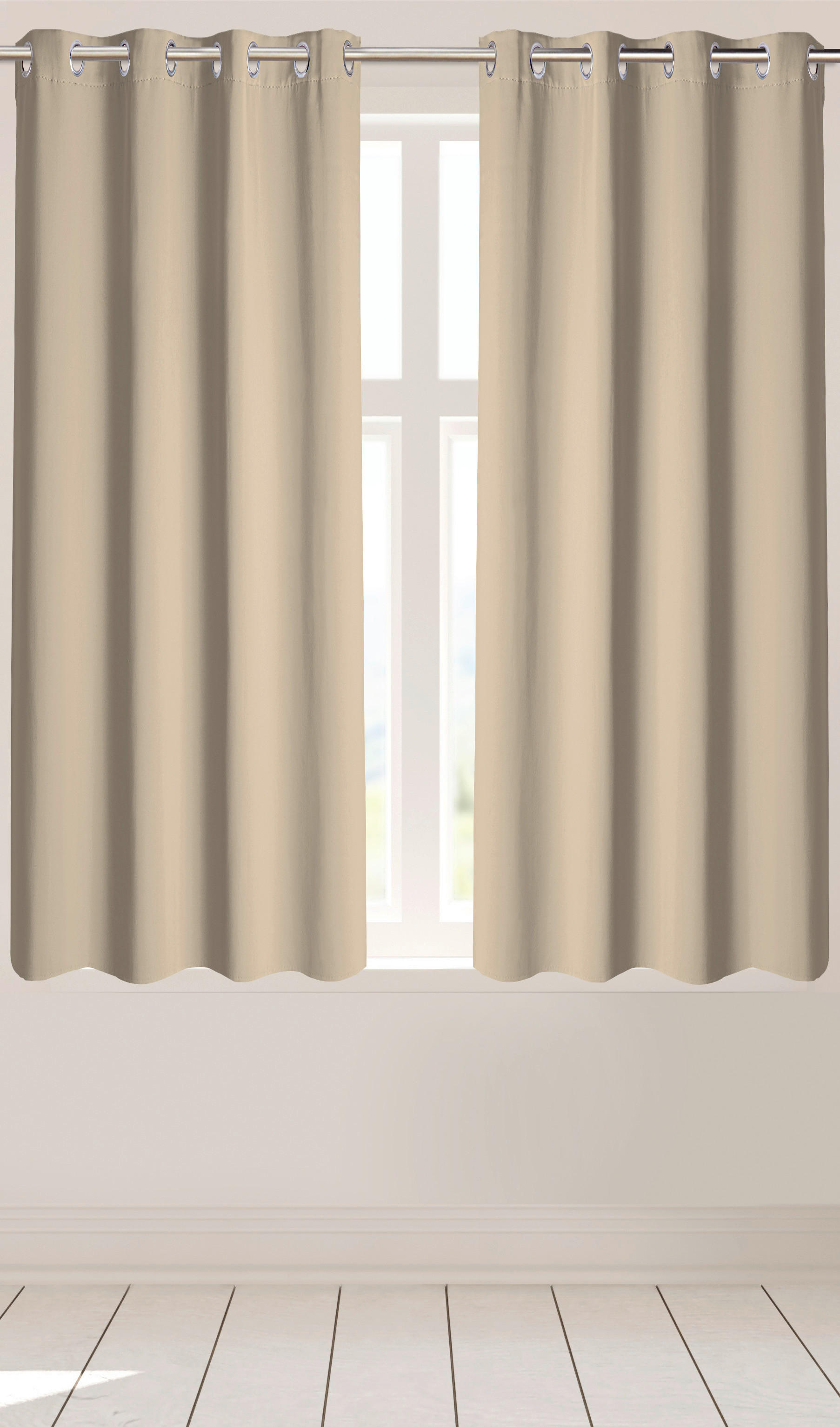 Ösenvorhang Verona sand B/L: ca. 140x145 cm Verona - sand (140,00/145,00cm)