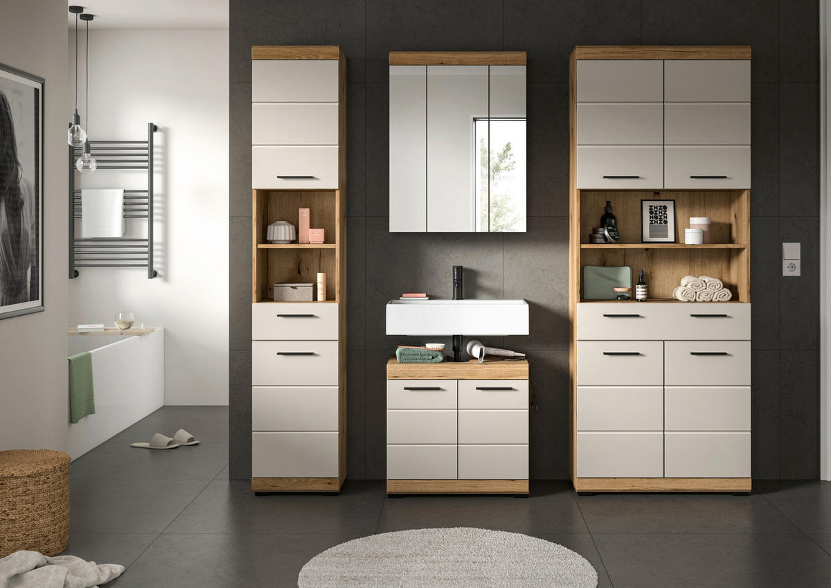 Badezimmer-Set Scout Evoke Oak Nachbildung Kaschmirgrau Nachbildung B/H/T: ca. 201x191x34 cm Scout - Kaschmirgrau (201,00/191,00/34,00cm) - xonox.home