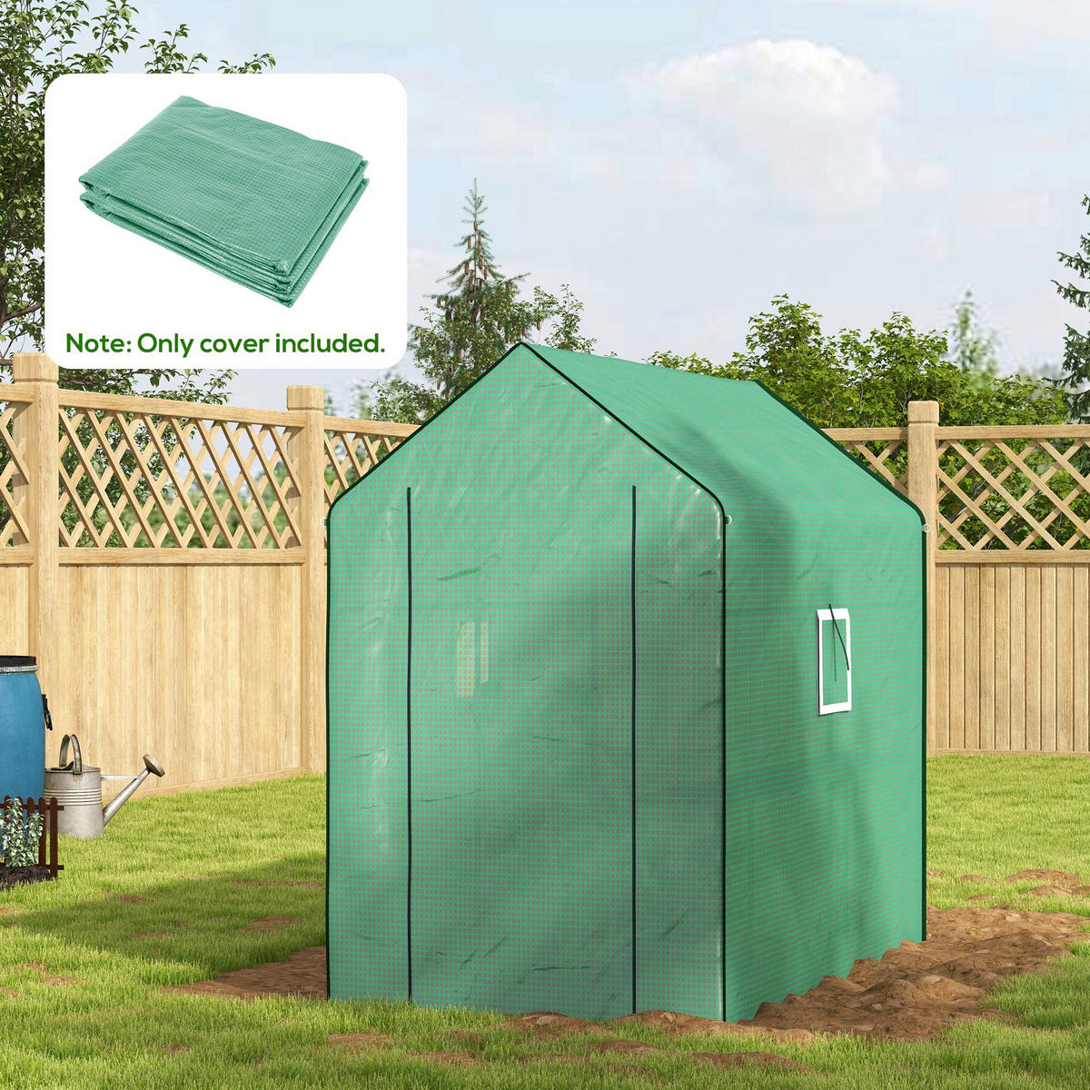 Outsunny Garten-Zubehör grün B/H/L: ca. 213x140x190 cm Gewächshausfolie - grün (190,00/213,00/140,00cm) - Outsunny