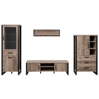 Wohnwand Emile Eiche Tabak Nachbildung B/H/T: ca. 353x195x45 cm Emile - Eiche (353,00/195,00/45,00cm) - Trendteam