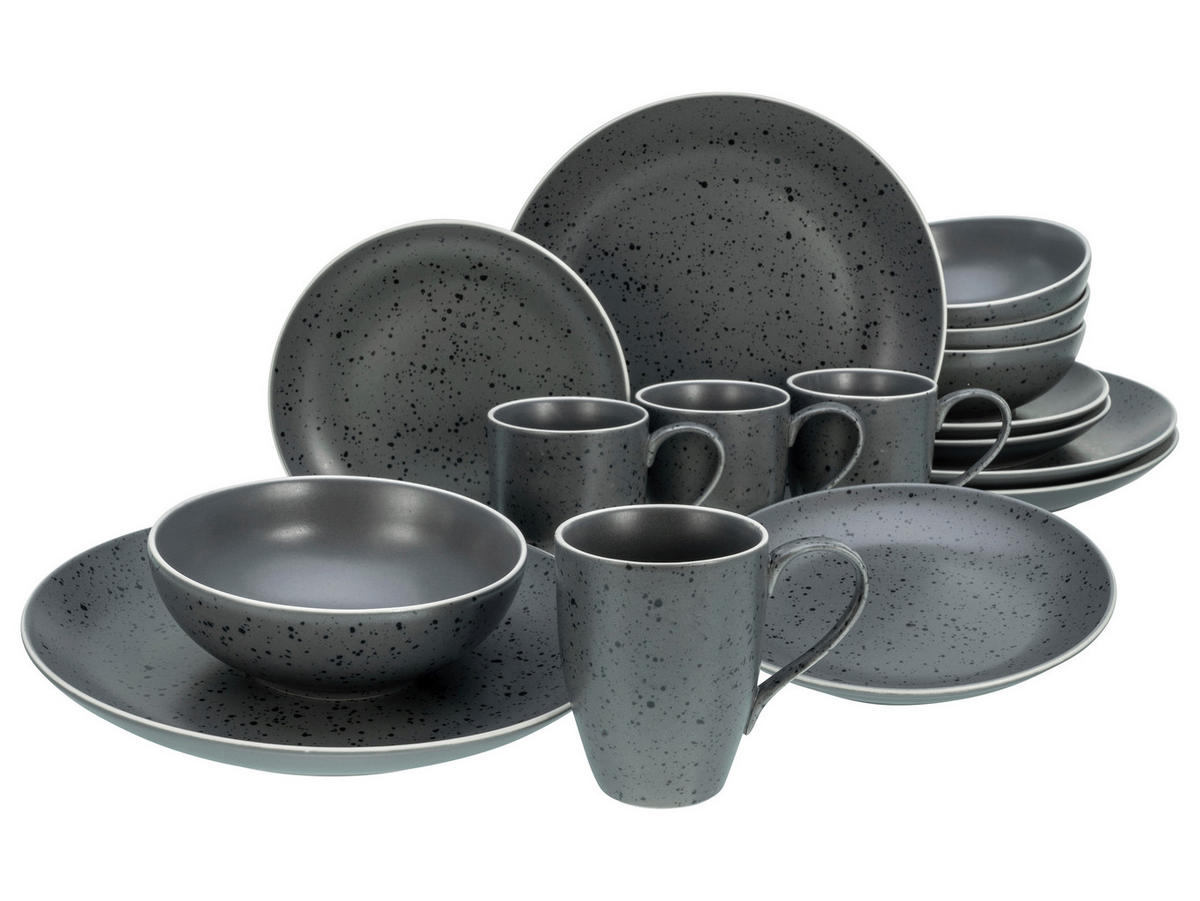 CreaTable Kombiservice INDUSTRIAL CHIC anthrazit Steinzeug 16 tlg. INDUSTRIAL CHIC - anthrazit - CreaTable