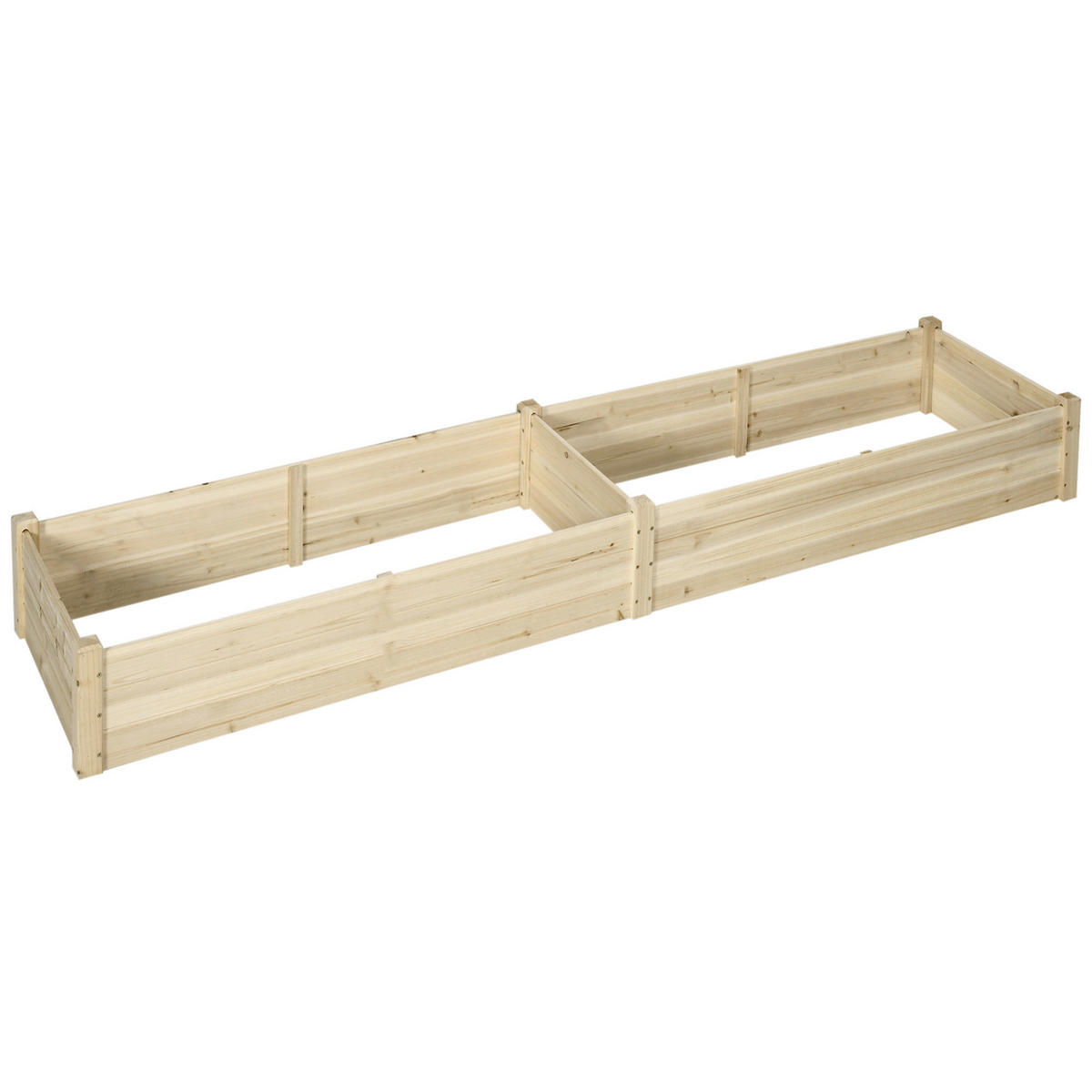 Outsunny Gartenbeet mit 2 Blumenkasten B/H/L: ca. 61,5x27x244 cm Gartenbeet_mit_2Blumenkasten - natur (244,00/61,50/27,00cm) - Outsunny