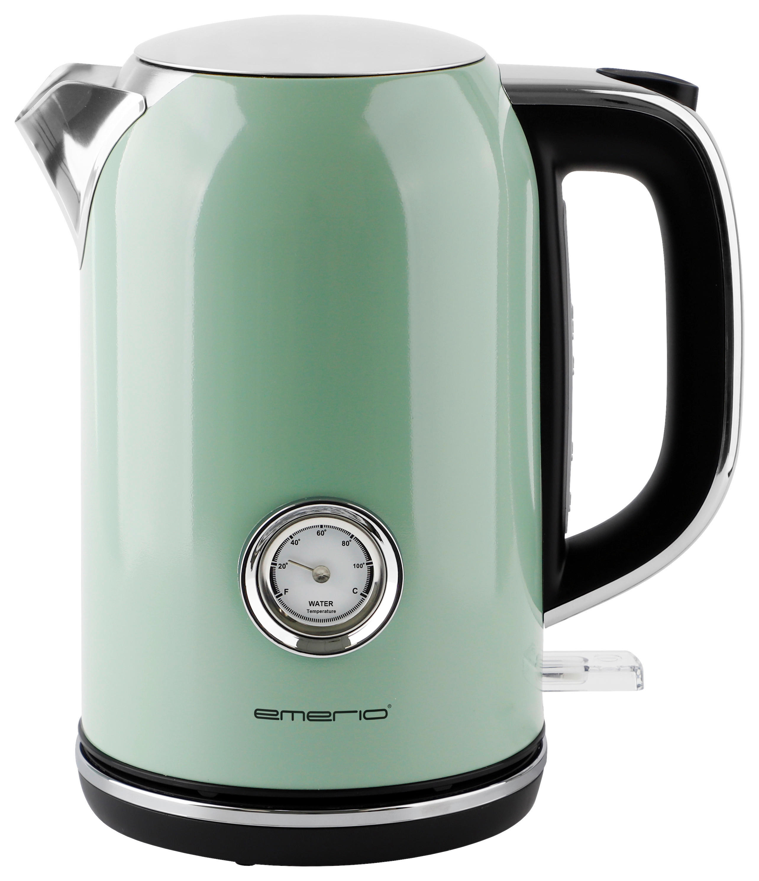 Emerio Wasserkocher WK-133282.3 mint Edelstahl B/H/L: ca. 15,6x26x23,5 cm ca. 1,7 l Wasserkocher_Retro WK-133282.3 - mint (23,50/15,60/26,00cm) - Emerio