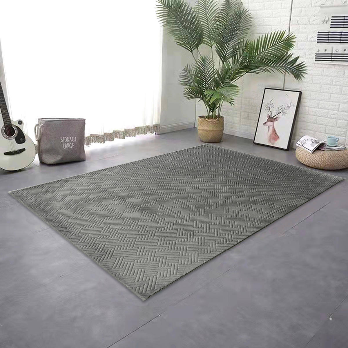 Fellimitat Monaco grau B/L: ca. 80x150 cm Monaco - grau (80,00/150,00cm)