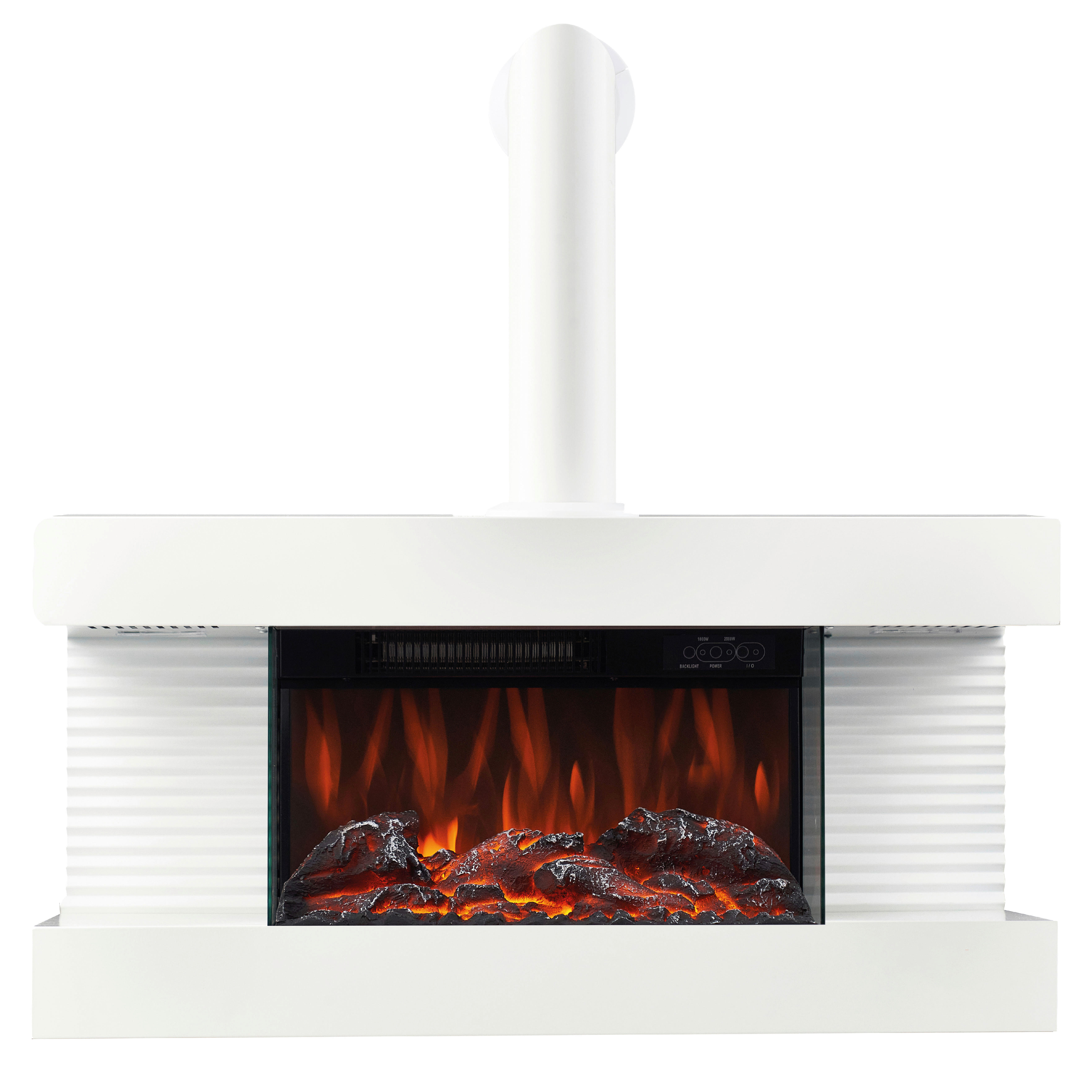 KAMINIO Elektrischer-Kamin LIZ weiß Metall B/H/T: ca. 82x84x21,7 cm ca. 2000 W LIZ - weiß (82,00/84,00/21,70cm) - KAMINIO