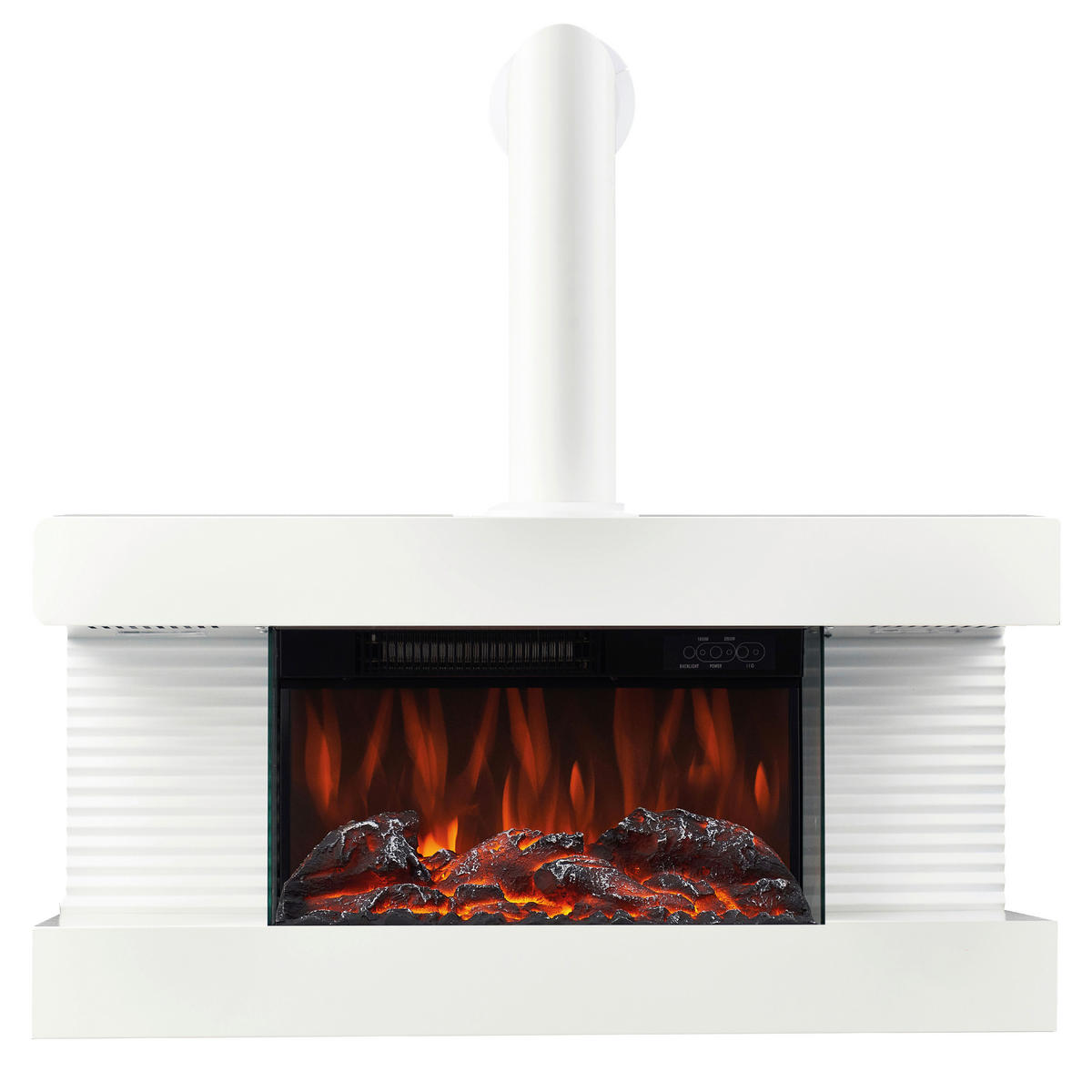 KAMINIO Elektrischer-Kamin LIZ weiß Metall B/H/T: ca. 82x84x21,7 cm ca. 2000 W LIZ - weiß (82,00/84,00/21,70cm) - KAMINIO