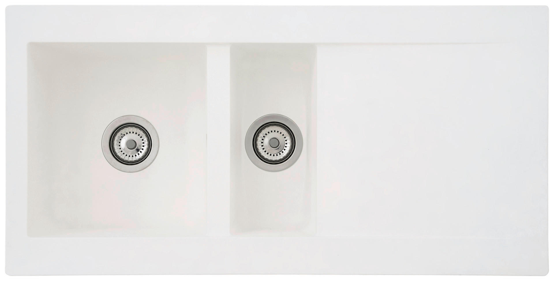 Respekta Einbauspüle Denver 1,5  100 x 50 W weiß Mineralite B/H/T: ca. 100x20x50 cm Denver 1,5  100 x 50 W - weiß (100,00/20,00/50,00cm) - Respekta