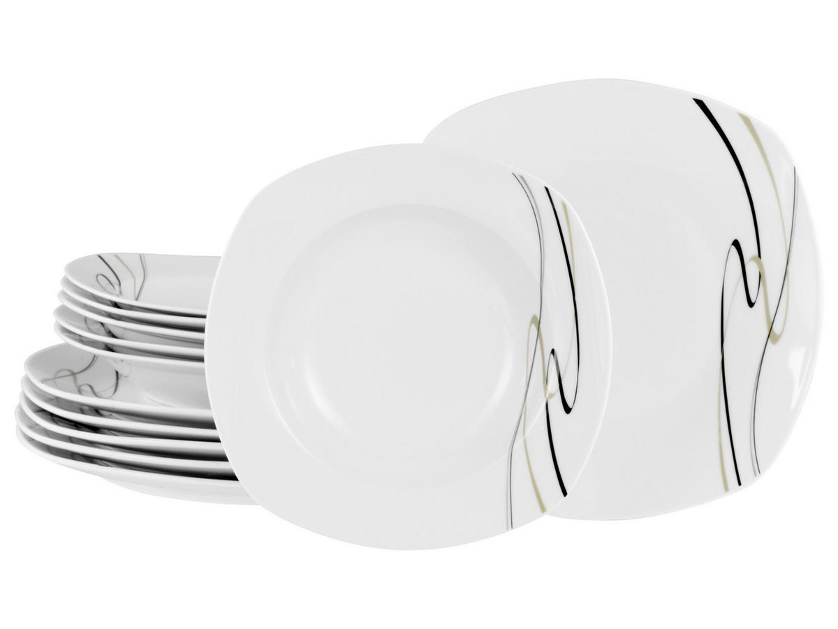 CreaTable Tafelservice Amelie multicolor Porzellan 12 tlg. Amelie - multicolor - CreaTable
