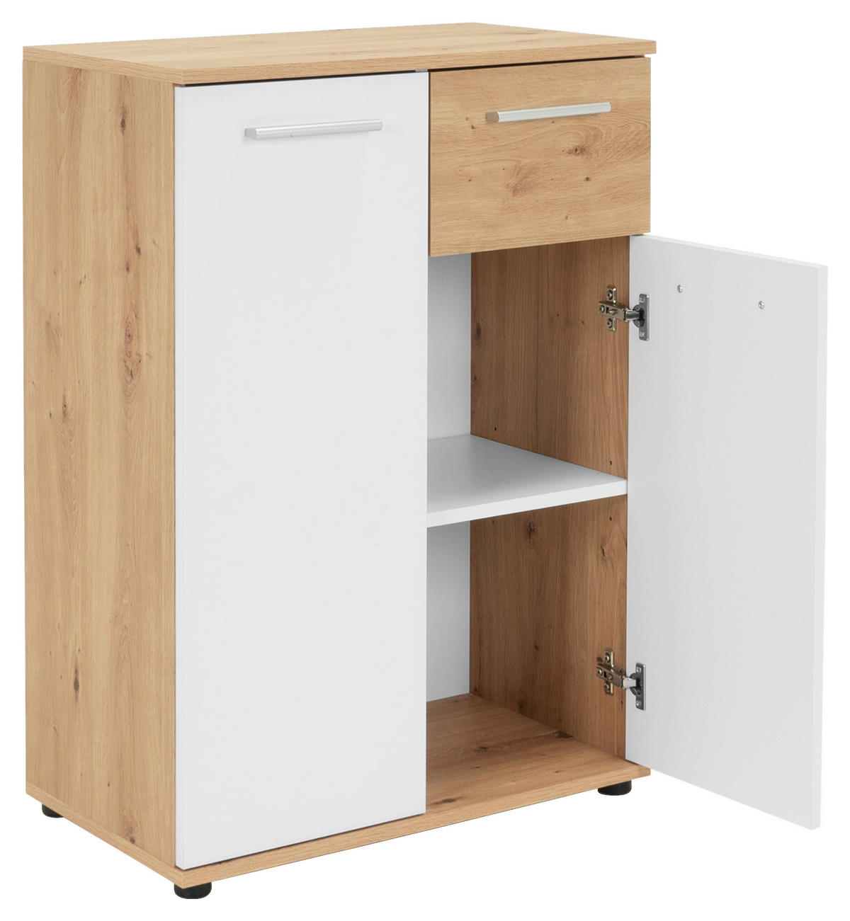 Kommode Jacky 1 B/H/T: ca. 60x85x35 cm Jacky 1 - Eiche/weiß (60,00/85,00/35,00cm)