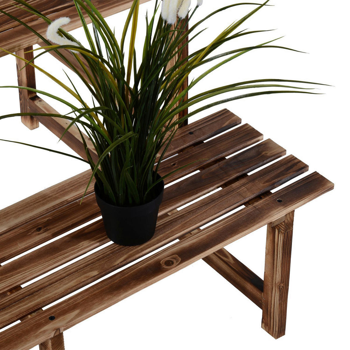 Outsunny Pflanzentreppe Pflanzentreppe - natur (100,00/80,00/80,00cm) - Outsunny