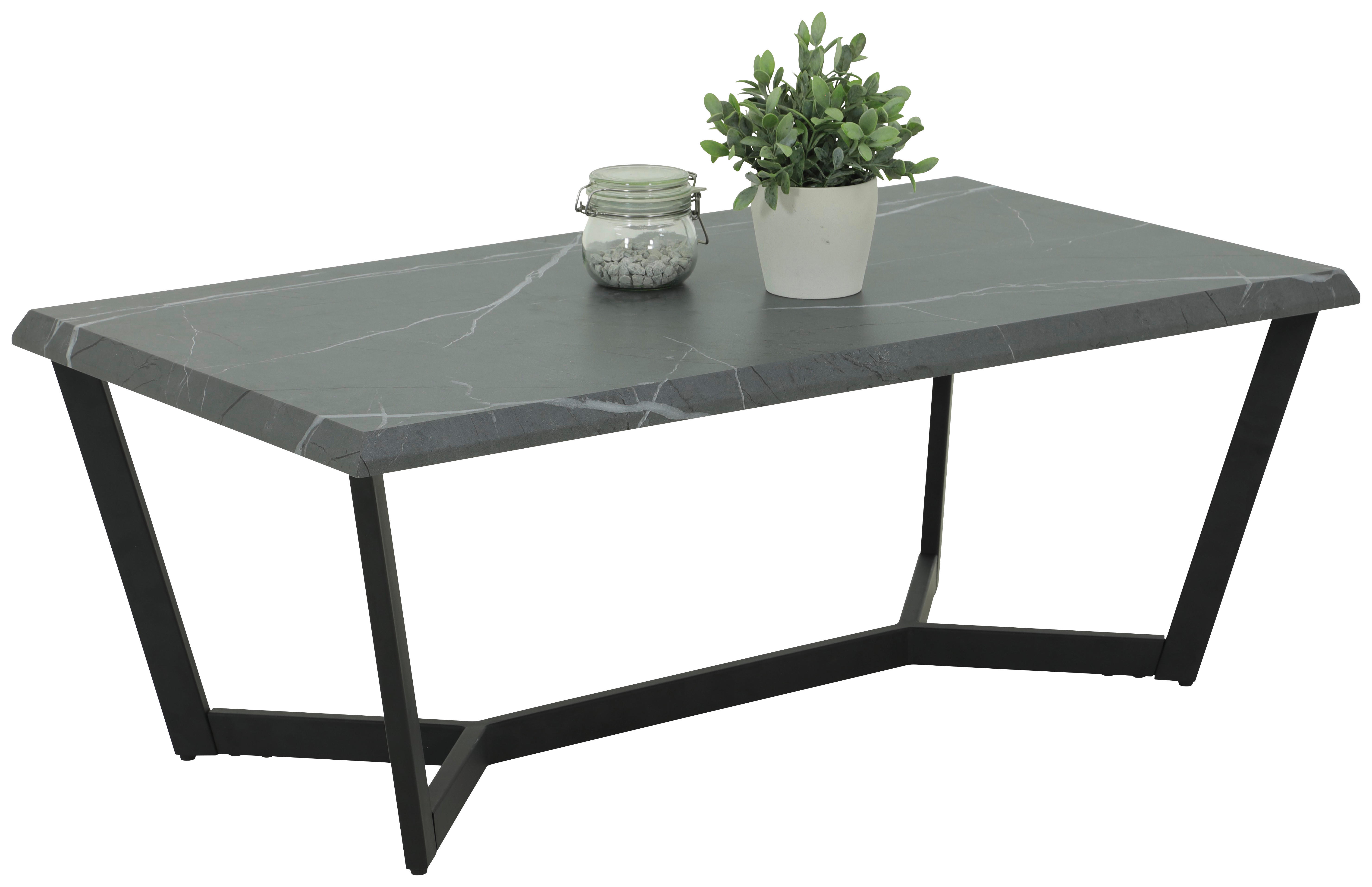 Couchtisch Roland grau Marmor Optik B/H/T: ca. 110x42x60 cm Roland - schwarz/grau (110,00/42,00/60,00cm)