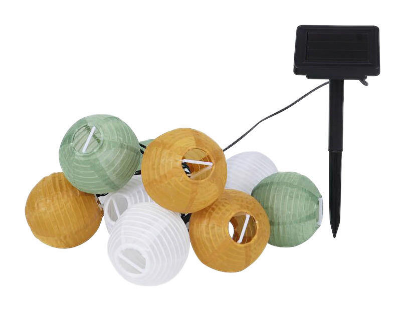 Solarlichterkette pastell Kunststoff Polyester L: ca. 380 cm Solar-Lichterkette_Lampion pastell - pastell (380,00cm) - POCOline