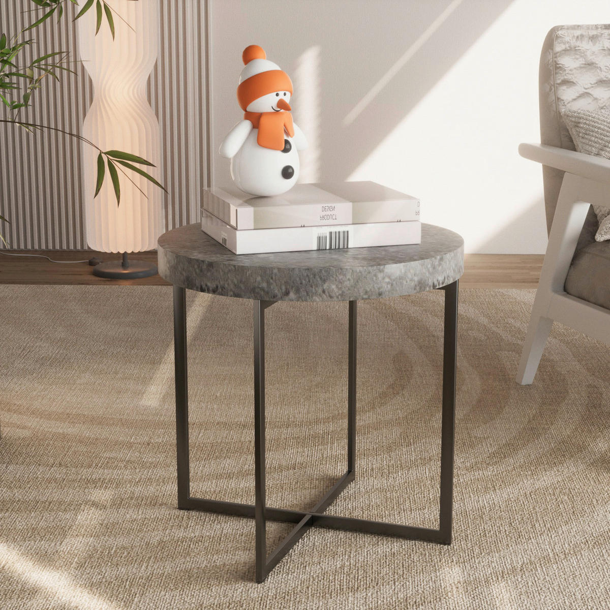Beistelltisch Celina Beton Optik schwarz B/H/T: ca. 50x50x50 cm Celina - Beton/schwarz (50,00/50,00/50,00cm)