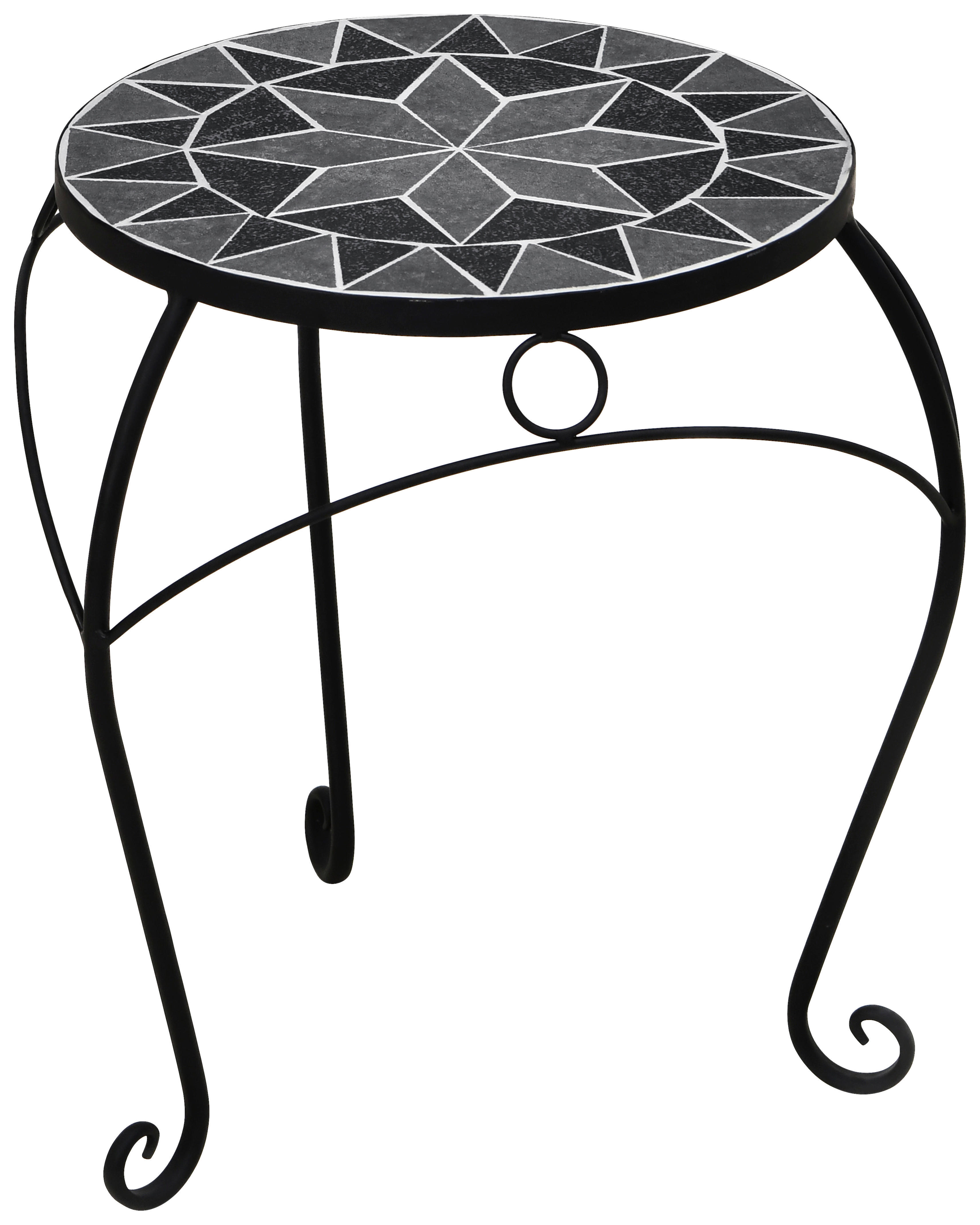 POCOline Beistelltisch Mosaik schwarz Metall H/D: ca. 33x27 cm Mosaik - schwarz/anthrazit (27,00/33,00cm) - POCOline