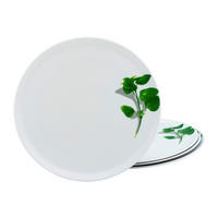 CreaTable Pizzateller BASILIKUM weiß Porzellan 4 tlg. BASILIKUM - weiß (33,00cm) - CreaTable