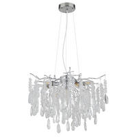 GLOBO Luster gold klar amber Metall Glas H/D: ca. 120x60 cm E14 8 Brennstellen Gloria - gold/klar (60,00/120,00cm) - GLOBO