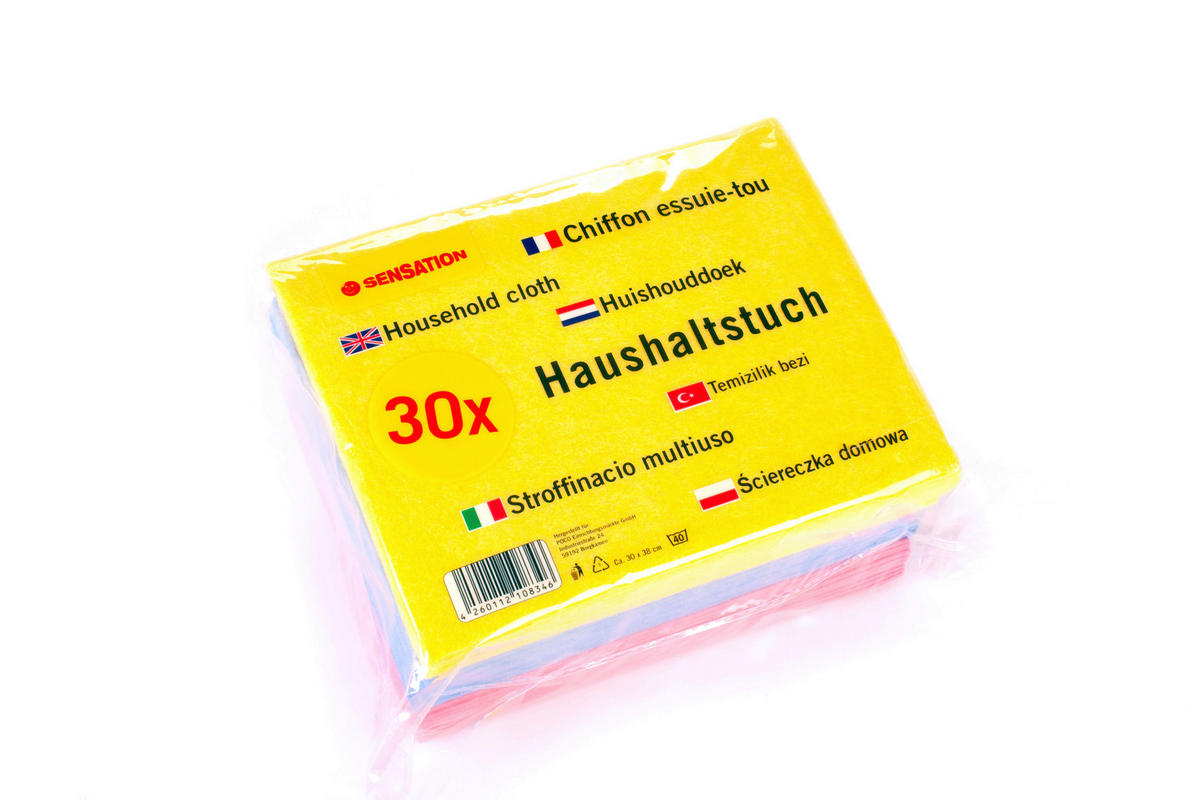 Reinigungstuch gelb B/L: ca. 30x38 cm Haushaltstuch_30er_Sensation - blau/pink (30,00/38,00cm)