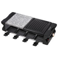 MICHELINO Raclette 74838 schwarz Metall Stein Kunststoff B/H/T: ca. 47x14x20 cm Raclettegrill 74383 - schwarz (47,00/14,00/20,00cm) - MICHELINO