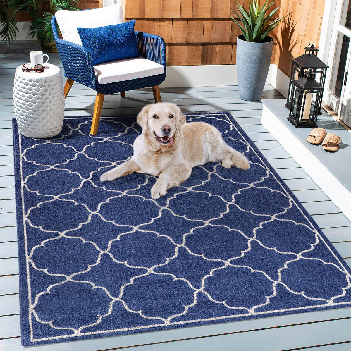 Sanat Outdoorteppich BERLIN blau B/L: ca. 80x200 cm BERLIN - blau (80,00/200,00cm) - Sanat