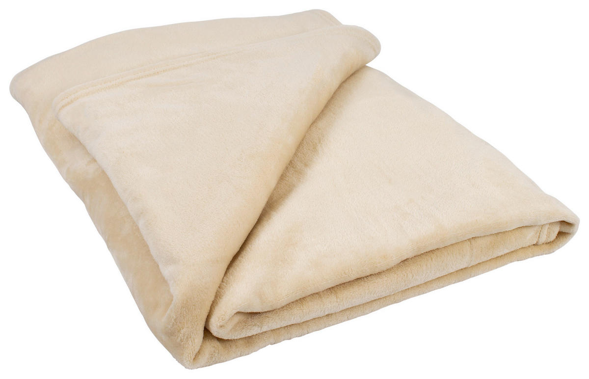 Wohndecke Flanelldecke_XXL 160x220cm beige - beige (160,00/220,00cm)