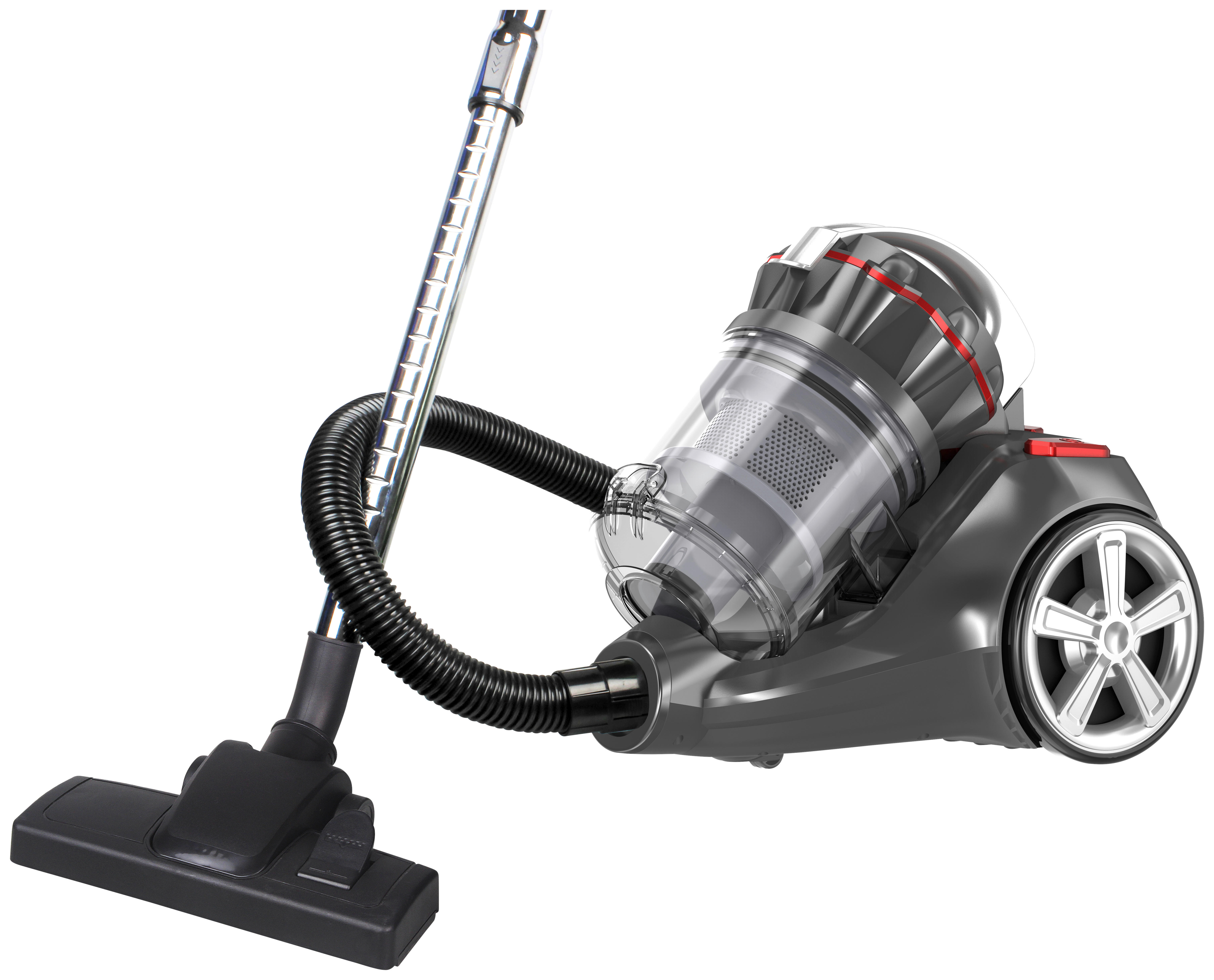 Sauber Bodenstaubsauger VCE-127317.2 grau rot Kunststoff Metall B/H/L: ca. 36x28,5x40 cm Bodenstaubsauger_Janus - rot/grau (40,00/36,00/28,50cm) - Sauber