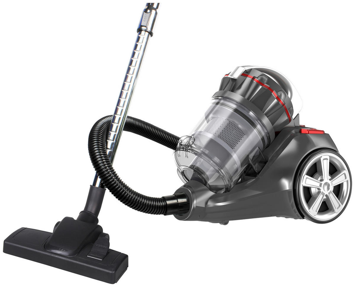 Sauber Bodenstaubsauger VCE-127317.2 grau rot Kunststoff Metall B/H/L: ca. 36x28,5x40 cm Bodenstaubsauger_Janus - rot/grau (40,00/36,00/28,50cm) - Sauber