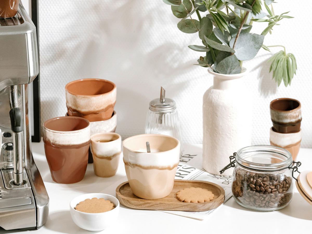 CreaTable Espressotassenset Squeezy Mocha braun Steinzeug 4 tlg. Squeezy Mocha - braun - CreaTable