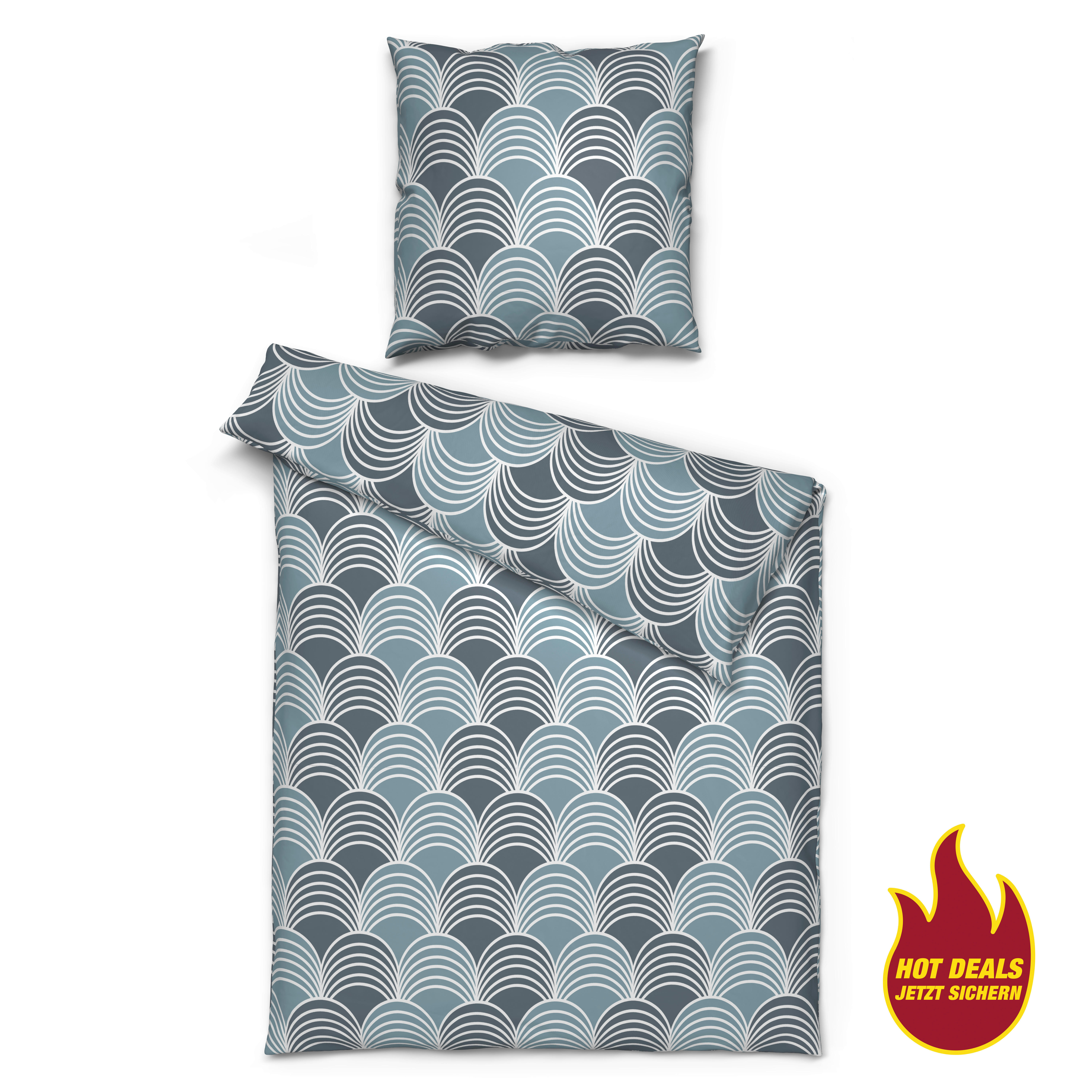 Microfaser Bettwäsche Bettwäsche_Microfaser Bogen blau gr - blau/grau (135,00/200,00cm) - Sensation