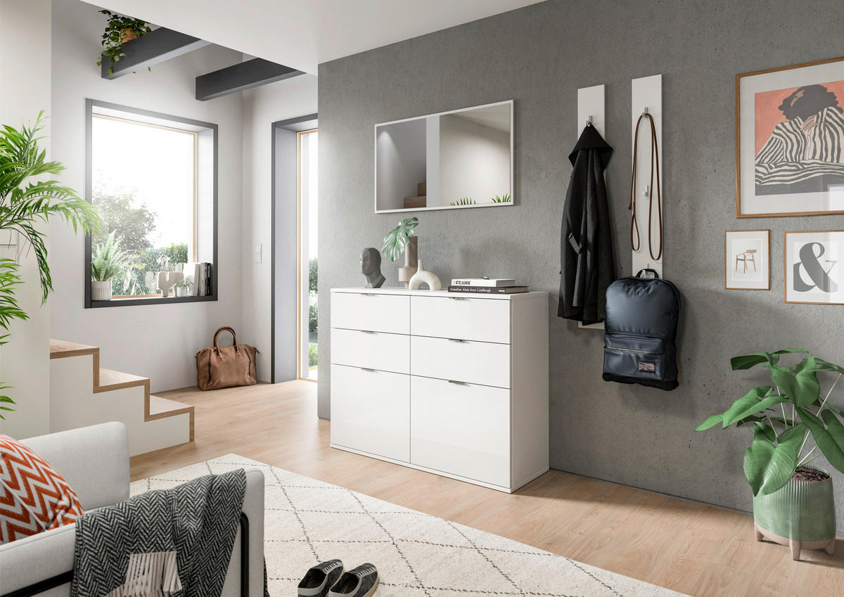 Garderobe Projekt X weiß weiß Hochglanz B/H/T: ca. 171x191x37 cm Projekt X - weiß (171,00/191,00/37,00cm) - xonox.home