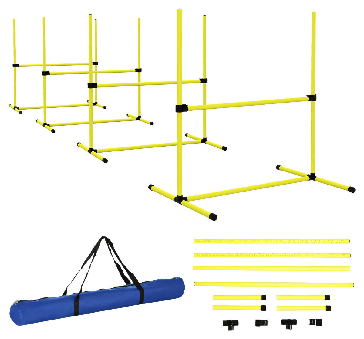 PawHut Hunde-Agility-Set gelb Kunststoff B/H/L: ca. 65x94x99 cm Hunde-Agility-Set - gelb (99,00/65,00/94,00cm) - PawHut