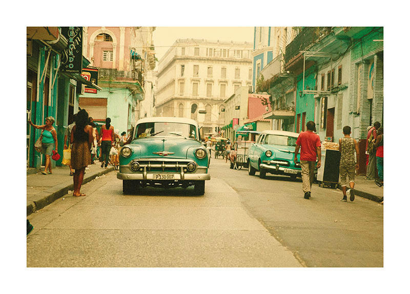 Komar Poster Cuba Rush Auto B/L: ca. 70x50 cm günstig online kaufen