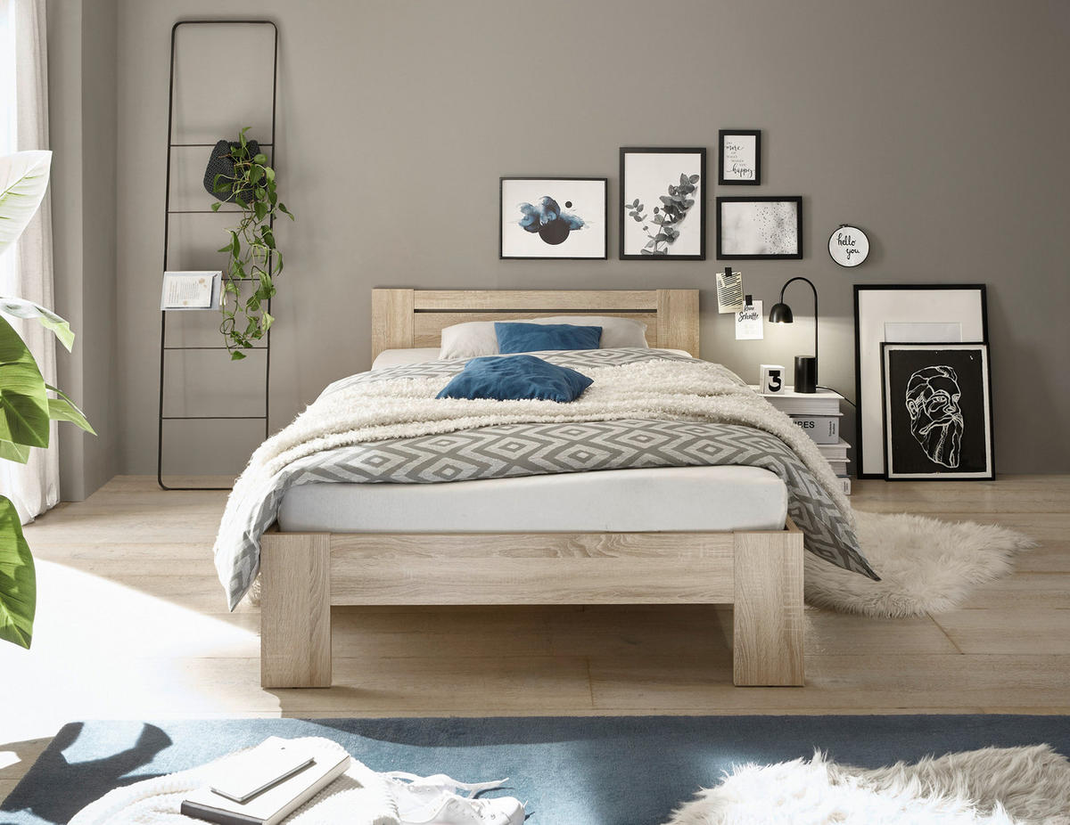 Futonbett Cannes Eiche Sonoma Nachbildung Liegefläche B/L: ca. 120x200 cm Cannes - Eiche (125,00/71,00/204,00cm)