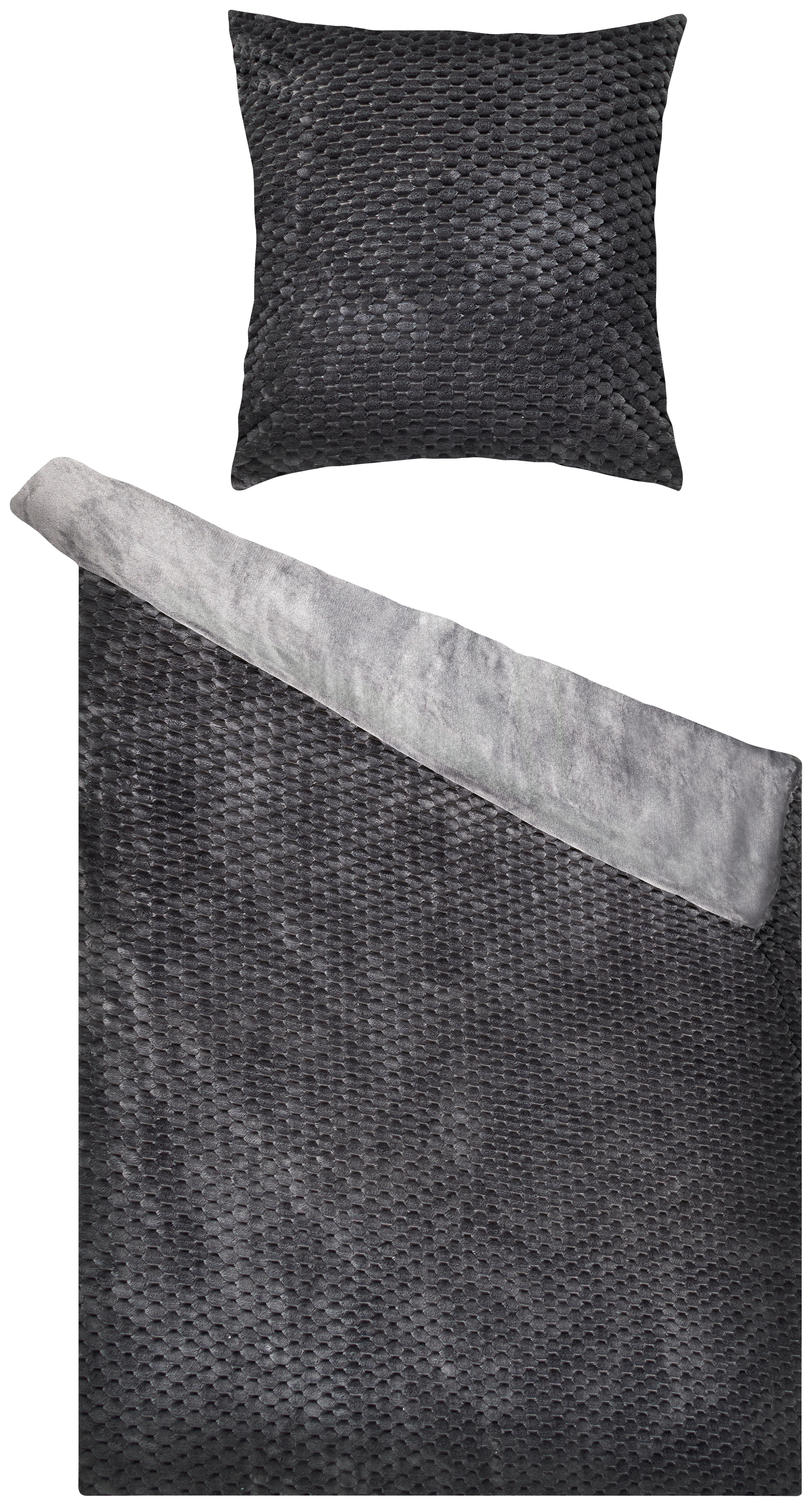 Microfaser Bettwäsche Cashmere touch Bettwäsche_Cashmere Wabe anthrazit - anthrazit (135,00/200,00cm)