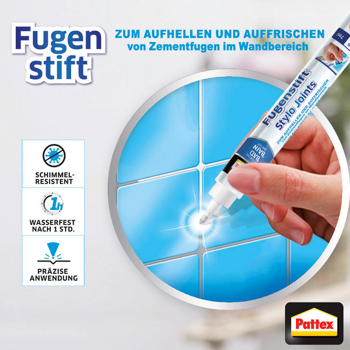 Pattex Fugenstift weiß ca. 0,007 l Fugenstift_Pattex 7ml - weiß (0ml) - Pattex