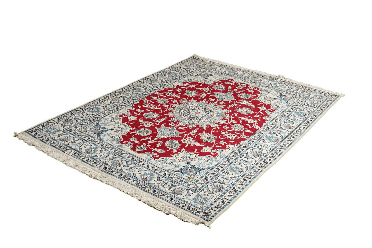 PersaTepp Teppich Nain Chorosan rot B/L: ca. 150x200 cm Nain Chorosan - blau/rot (150,00/200,00cm) - PersaTepp