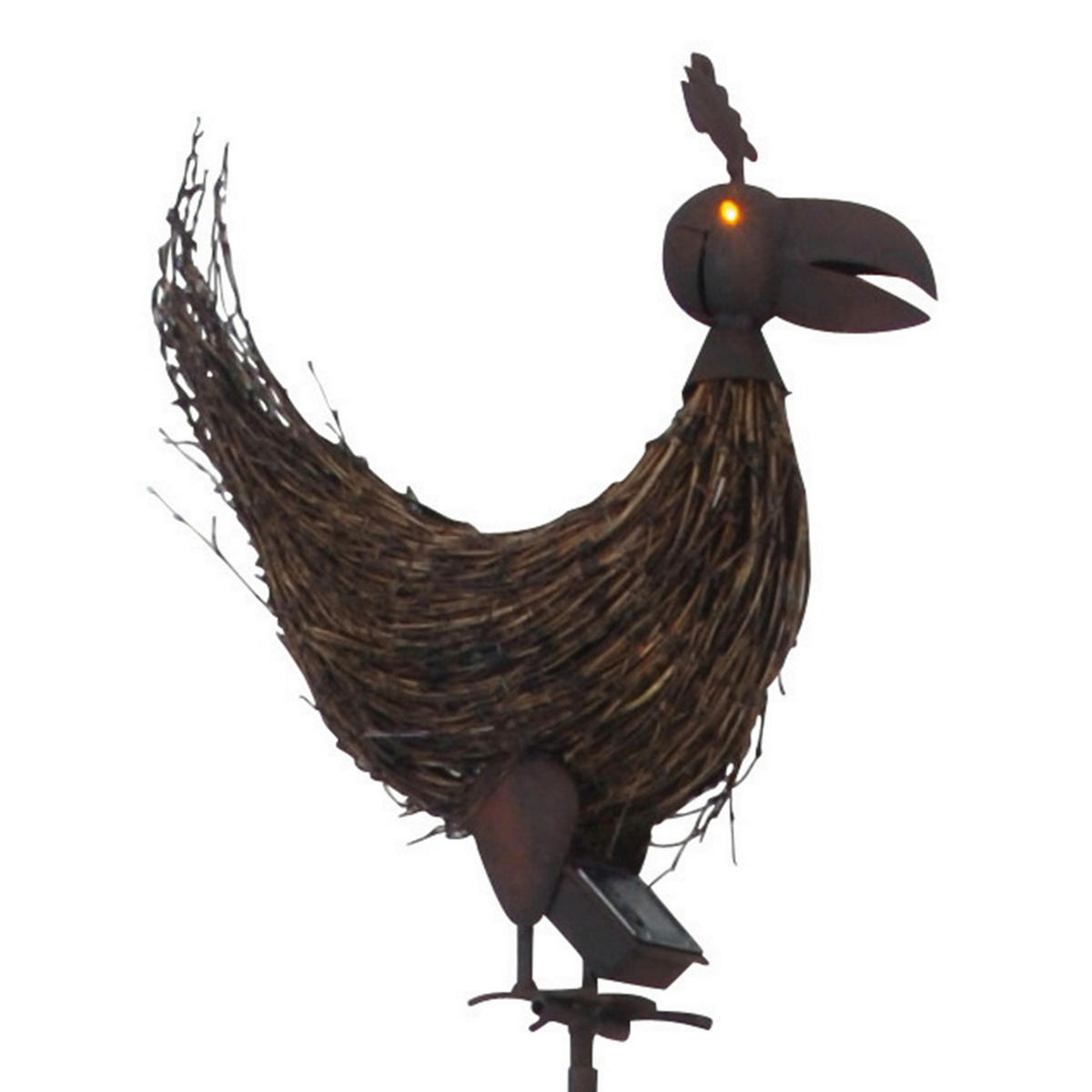 LED-Solar-Erdspieß 5047914 schwarz Metall H: ca. 169 cm LED-Solar-Erdspieß "Huhn" - schwarz (169,00cm) - Näve Leuchten